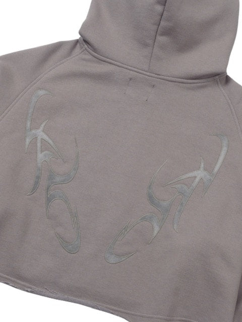 【AJOBYAJO】Tribal AJO Applique Cropped Hoodie