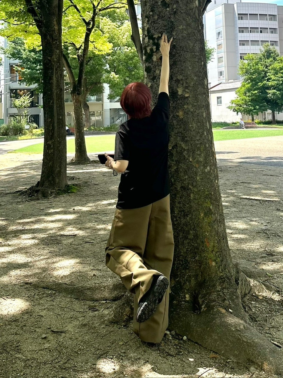 【Chikashitsu +】pattern design slacks (2color)