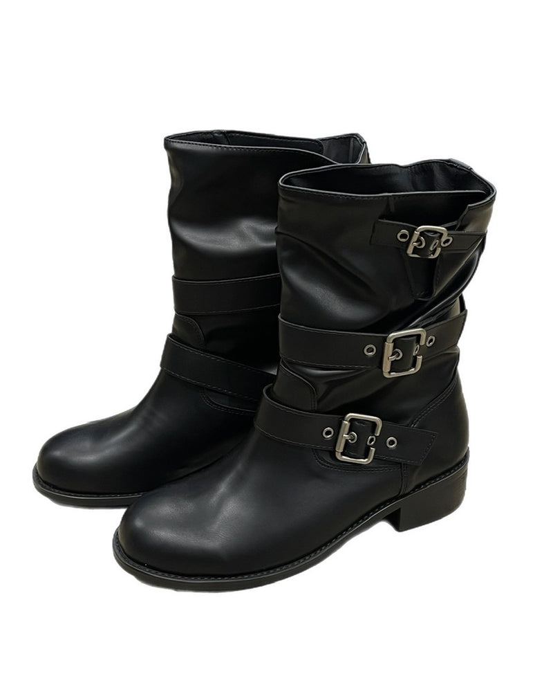 受注制【OaKS】belt strap middle boots