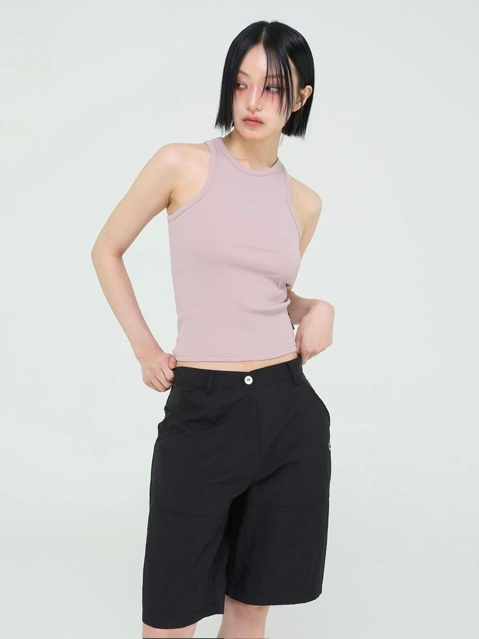 【Uglyshadow】BEADS MANGO SLEEVELESS / 【アグリーシャドウ】ビーズシンプルタンクトップ