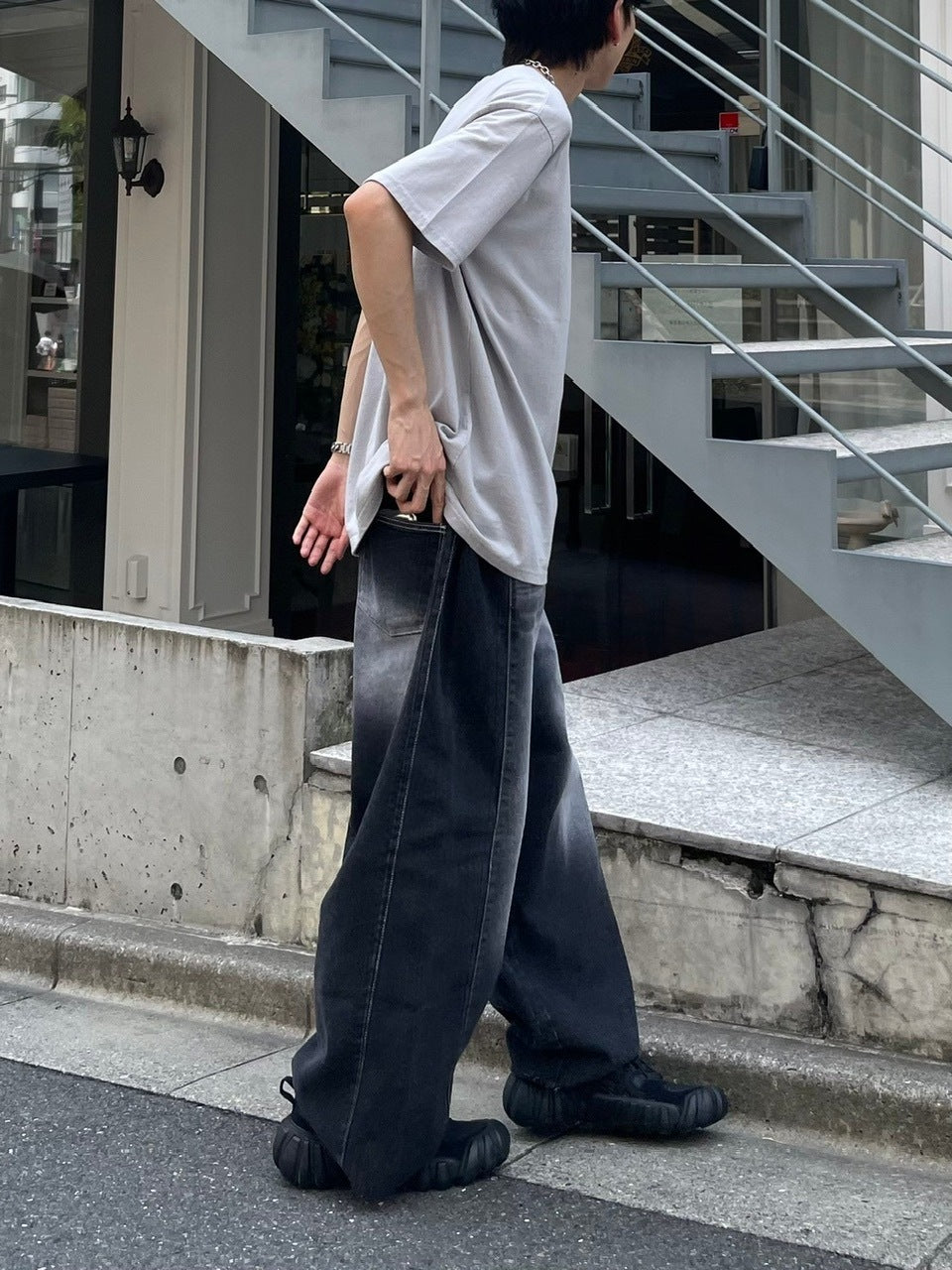 受注制【Chikashitsu +】nail back print t-shirt (3color)
