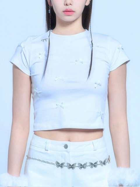 【SCHISM INDUCING】RIBBON CHARM T SHIRT