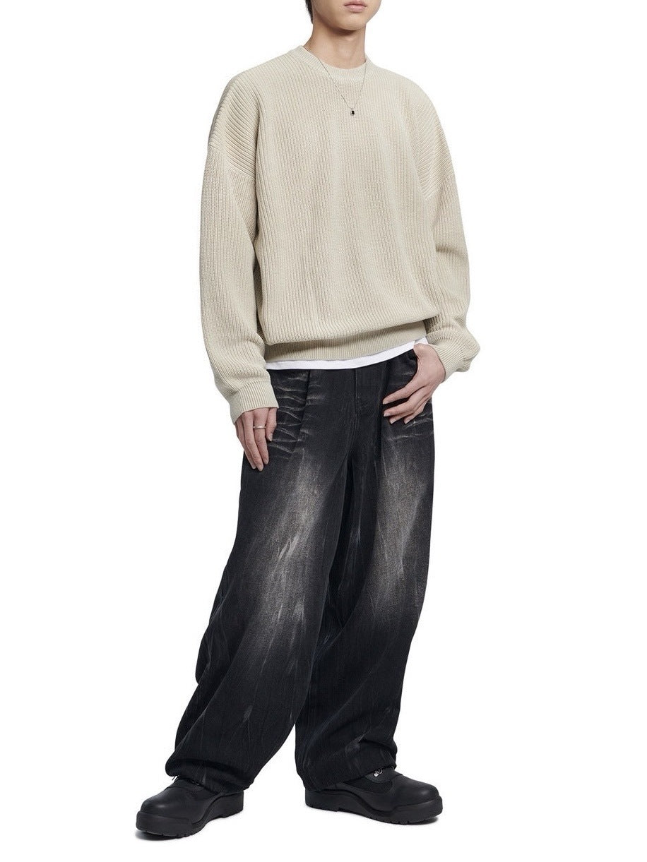 【NOMANUAL】SPRAY DYEING KNIT / 【ノーマニュアル】長袖ニット