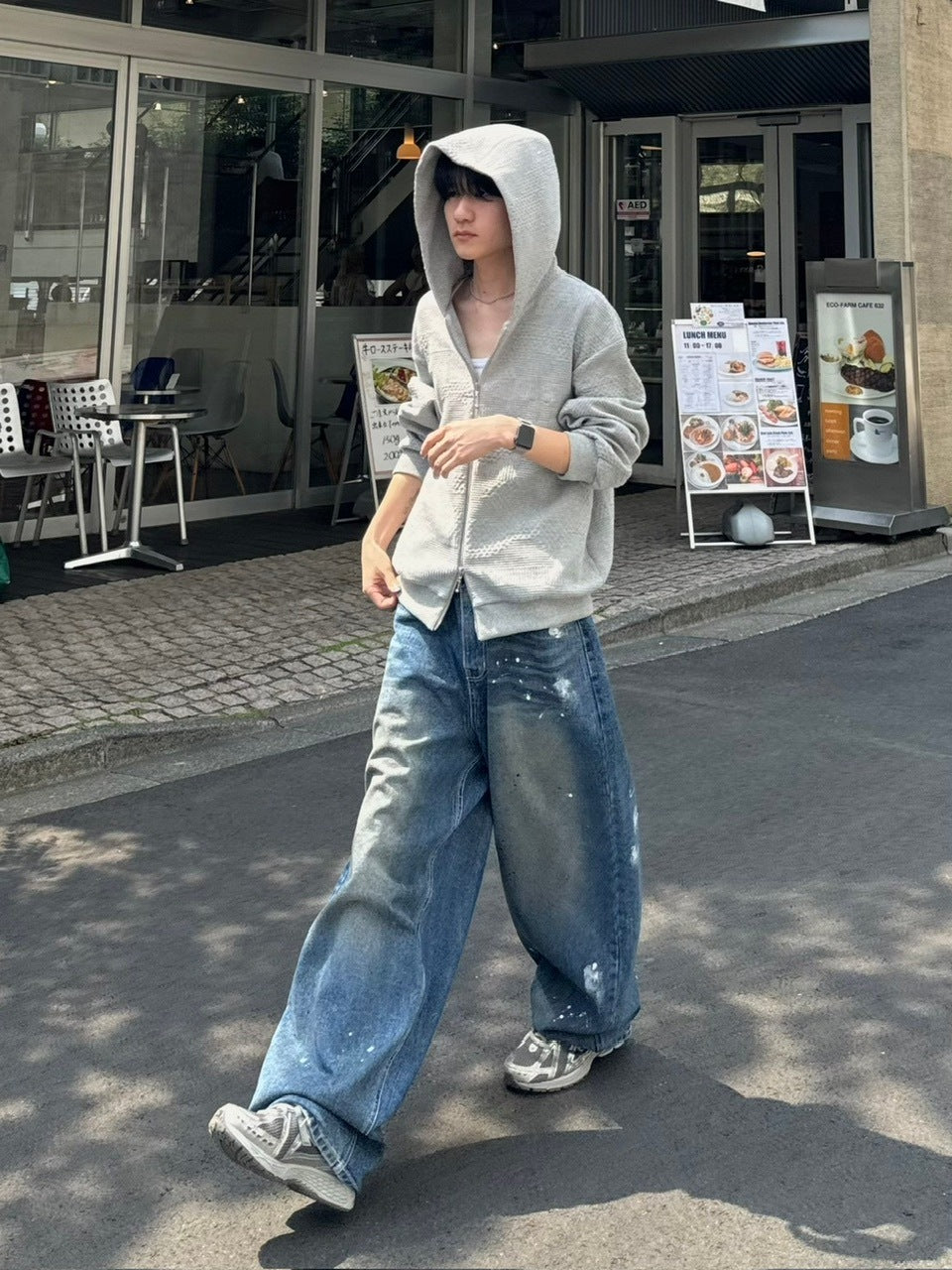 受注制【Chikashitsu +】painted buggy denim pants / 【チカシツプラス】ペイントバギーパンツデニムパンツ