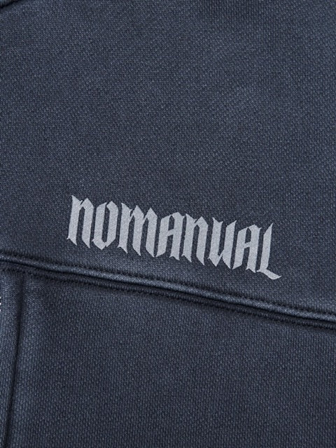 【NOMANUAL】OVERDYED LAYER HOODED ZIP-UP / 【ノーマニュアル】オーバーダイドレイヤージップアップ長袖パーカー