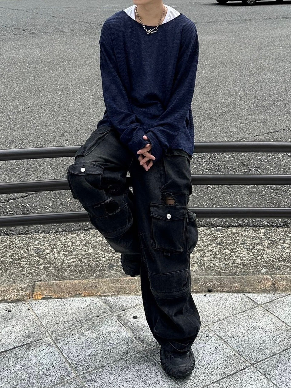 受注制【Chikashitsu +】wide neck light knit (4color)