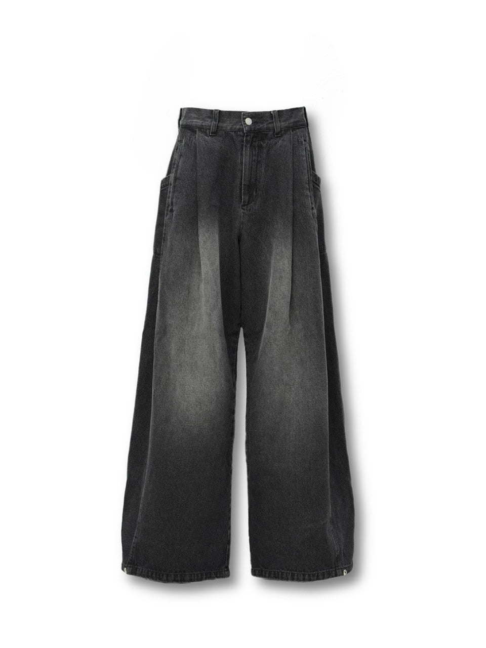 【CS】side tuck drape denim pants (black)