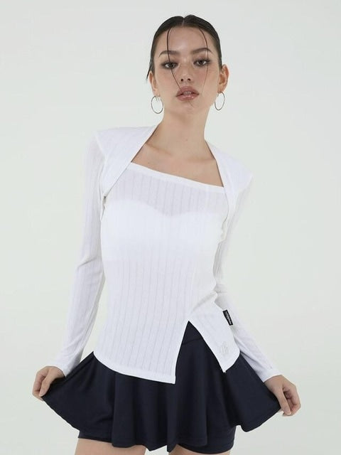 【Uglyshadow】US BOLERO SLIT TOP / 【アグリーシャドウ】スリッド長袖ボレロ