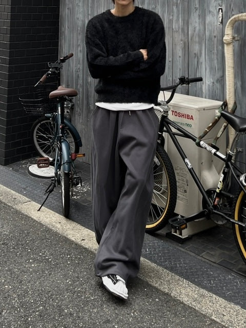 受注制【Chikashitsu +】curve stitch straight sweat pants (3color) / 【チカシツプラス】カーブスティッチストレートスウェットパンツ