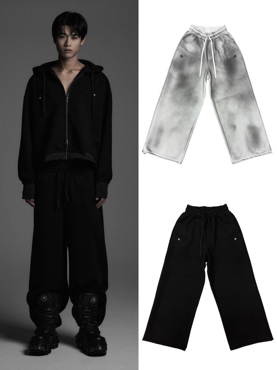 【Rosen Kreuz】the taste“V” WIDE OVERFIT SET UP PANTS