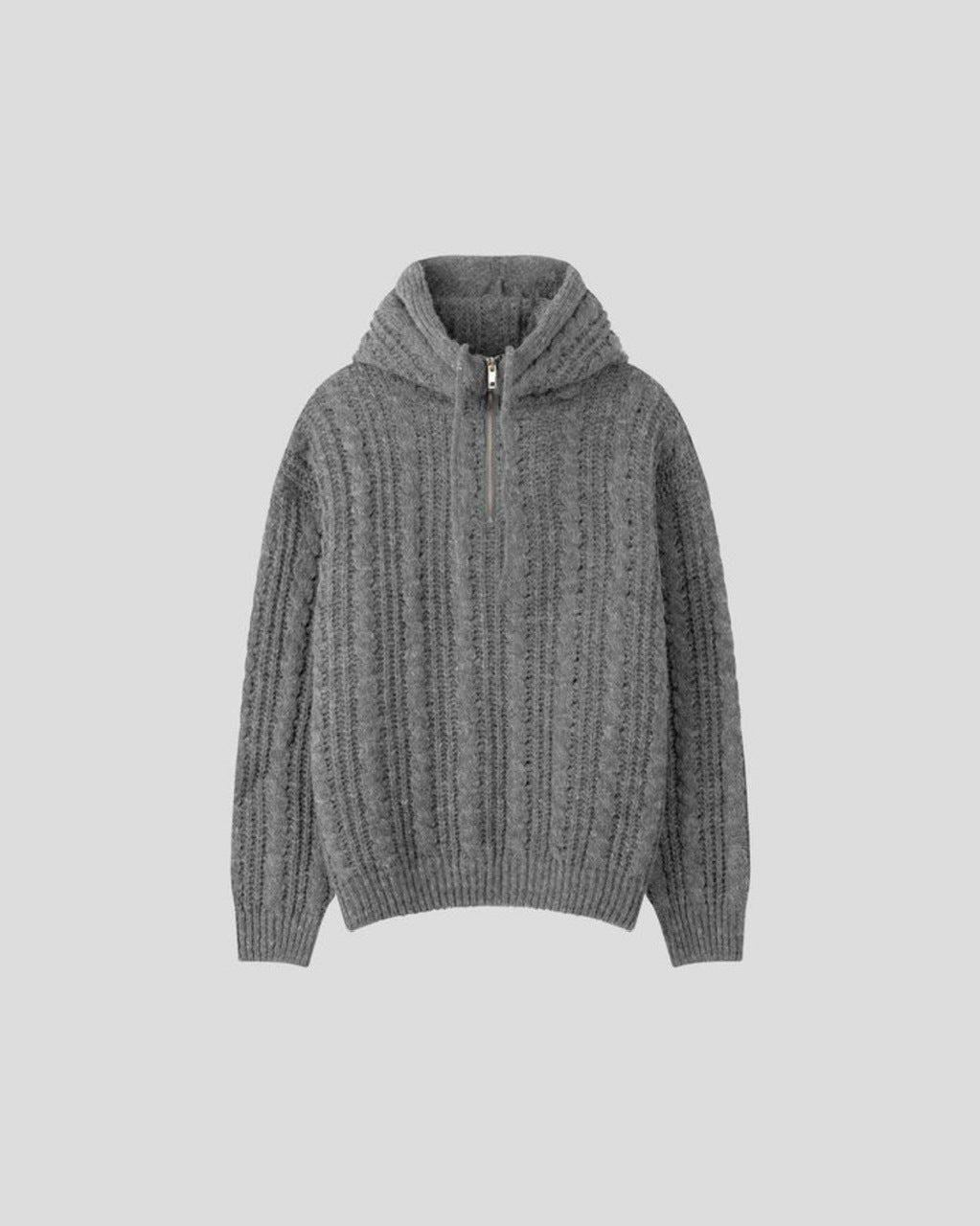 東京店WEB限定受注制【Chikashitsu +】balaclava half zip knit hoodie (3color)