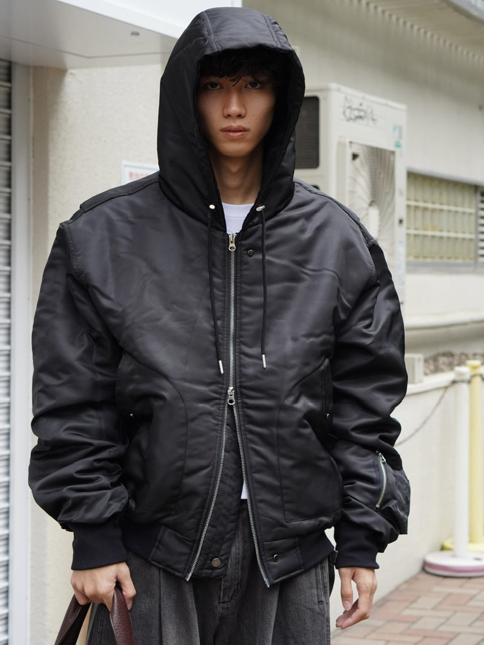 東京店WEB限定【Chikashitsu +】hooded bomber jacket (2color)