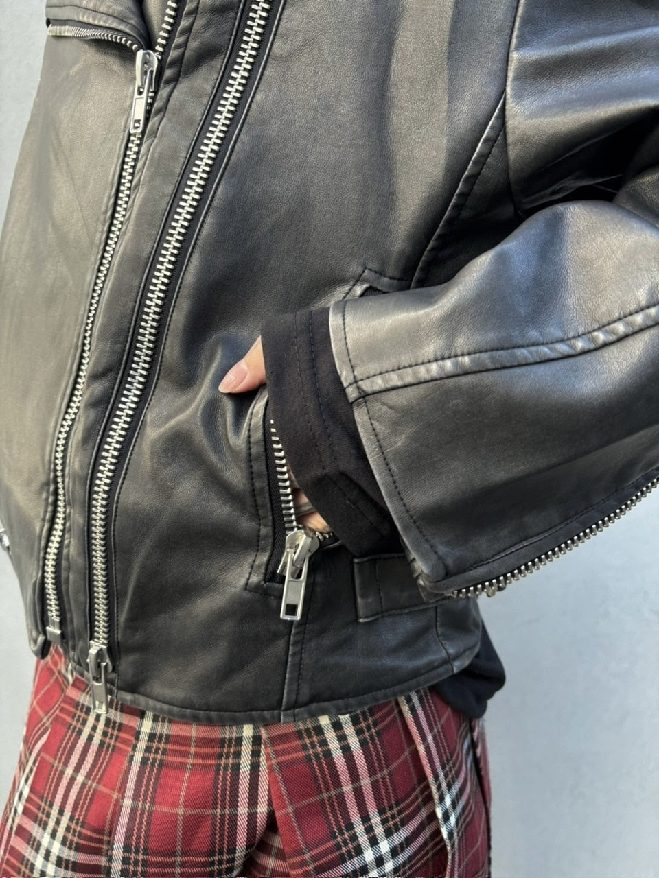 受注制【Never mind the XU】washed leather jacket