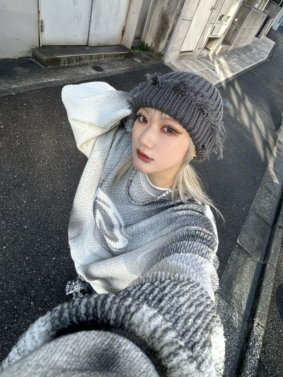 受注制【Never mind the XU】damage beanie (2color)