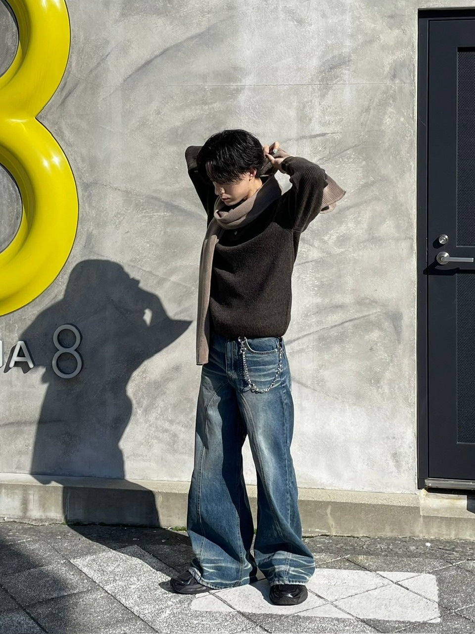 受注制【Chikashitsu +】wool touch lib knit polo (4color) / 【チカシツプラス】ウールタッチリブ長袖ニット