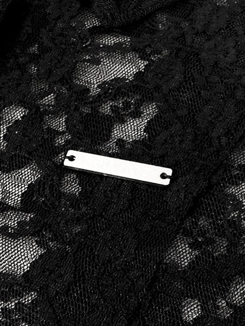 【HOLY NUMBER 7】lace strap holly emblem blouse