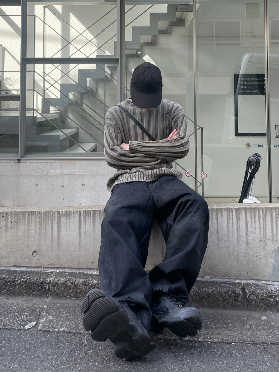 受注制【Chikashitsu +】dirty washing rib knit (2color)