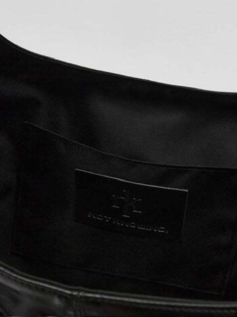 【NOT KNOWING】Black Moto Hobo Bag (LEATHER)