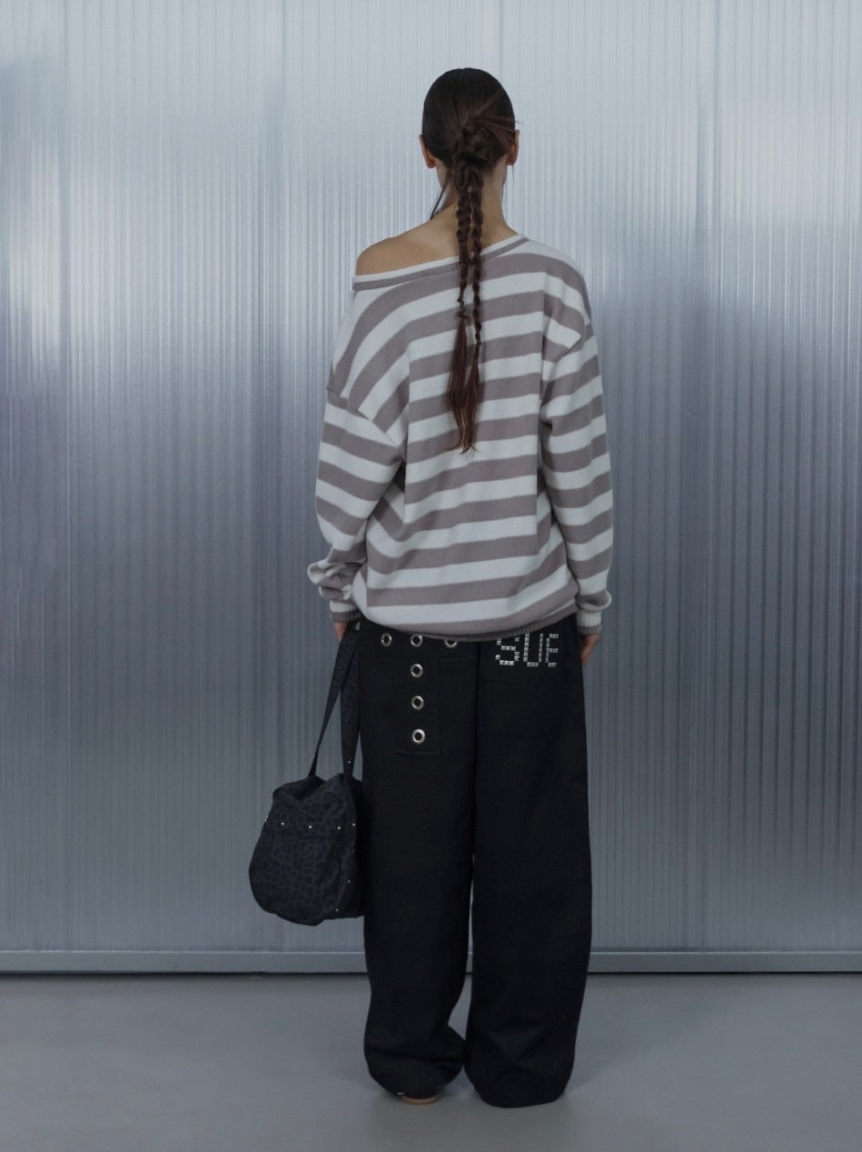 【SETUP-EXE】STRIPE V-NECK MTM / 【セットアップエグゼ】ストライプボーダーVネック長袖ニット