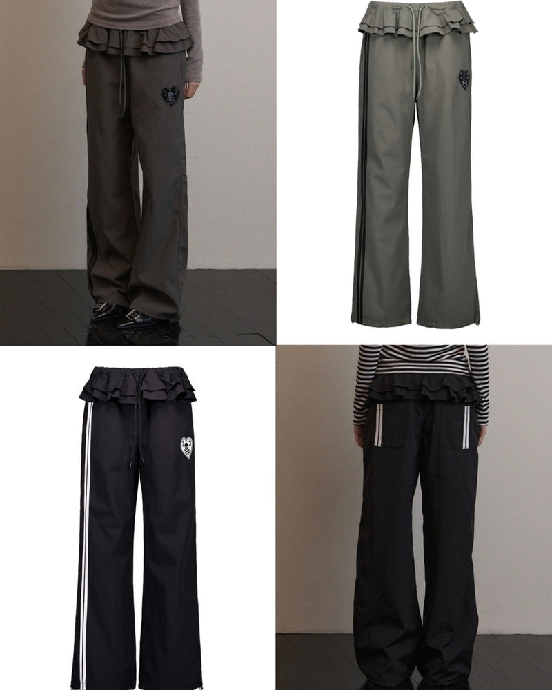 【SETUP-EXE】FRILL SPORTY PANTS