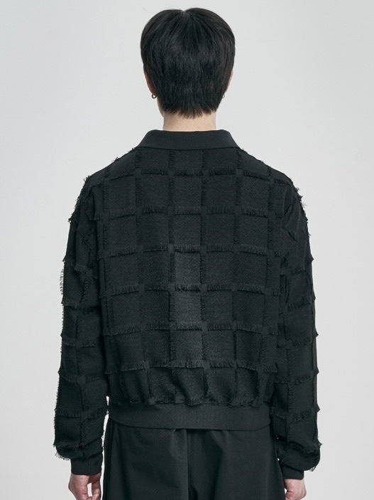 【AJOBYAJO】Fringe Check Cardigan