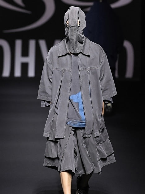 【AJOBYAJO】Paneled Zip-Up Shirt