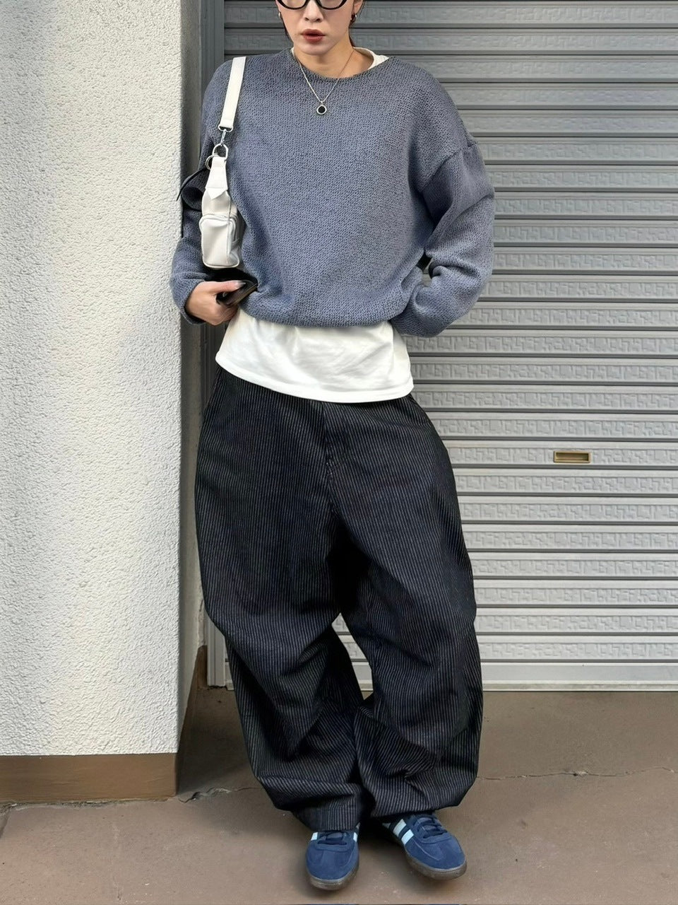 受注制【Chikashitsu +】loose fit round knit (4color)
