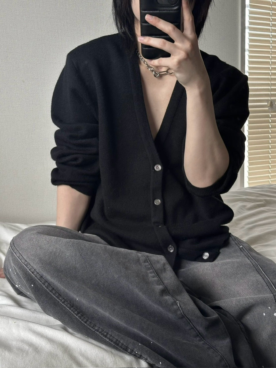 【LUV CODE】simple knit cardigan (4color)