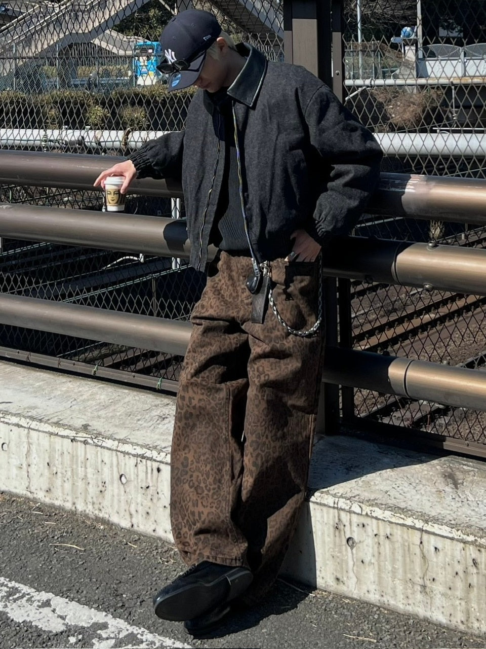 受注制【Chikashitsu +】leopard wide cotton pants (2color) / 【チカシツプラス】レオパードコットンワイドパンツデニムパンツ