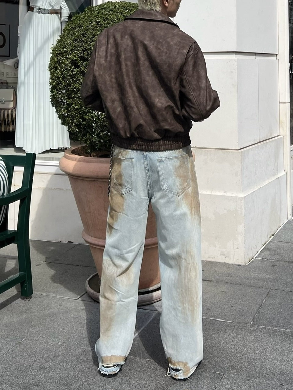 受注制【Chikashitsu +】bloody wash damage denim pants – PRESSING