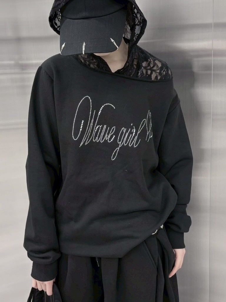 受注制【nmtc +】one shoulder beads sweat shirts (3color)