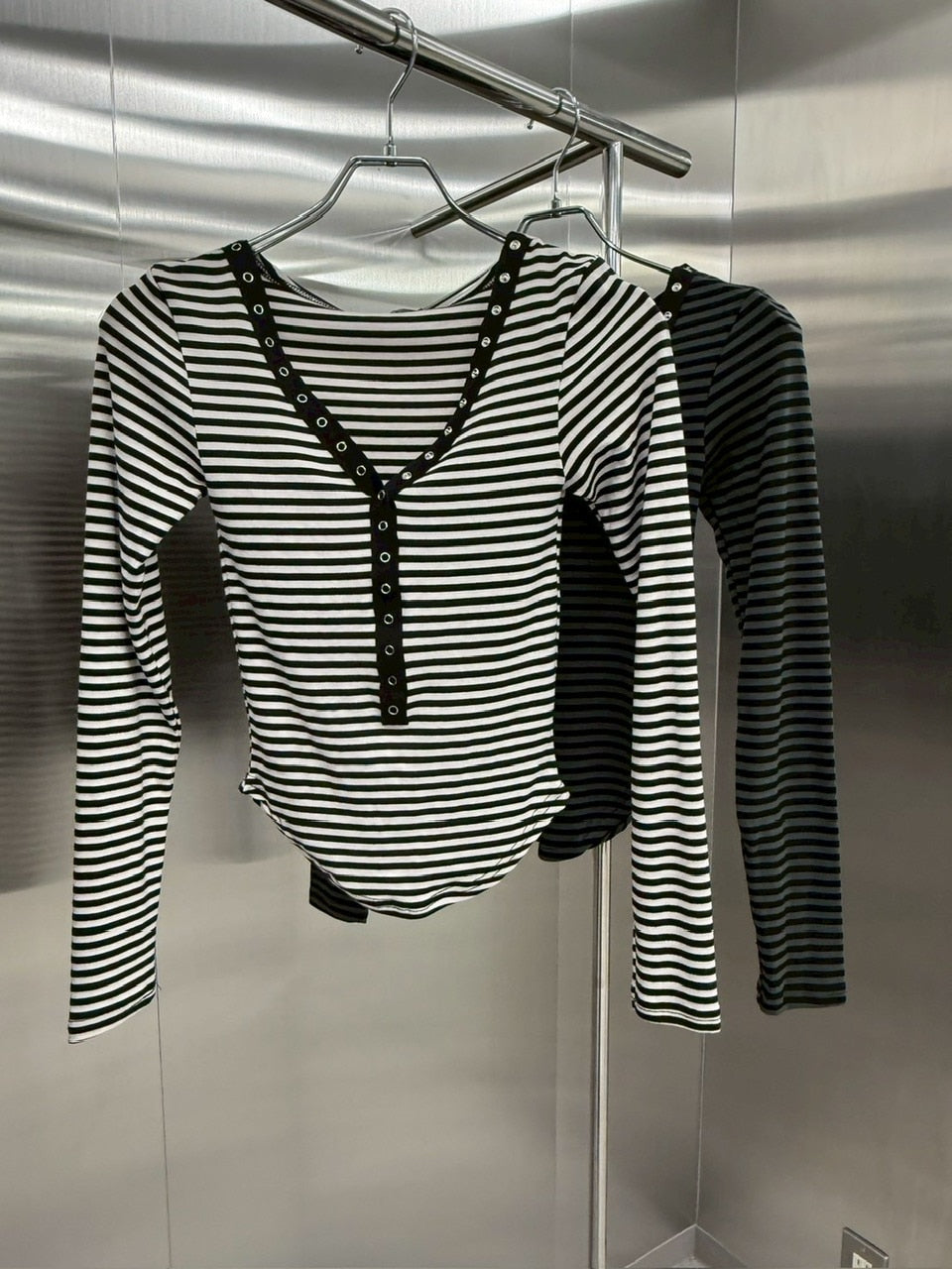 受注制【nmtc +】border snap long sleeve (2color)