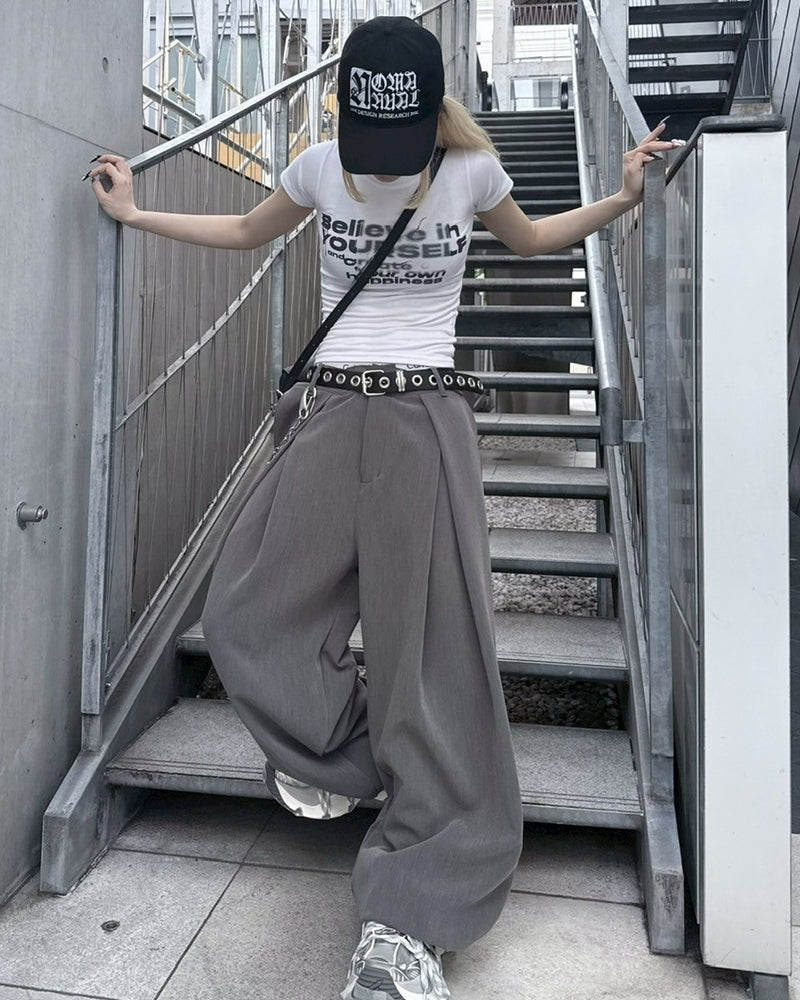 受注制【nmtc +】pin tuck wide slacks (2color)