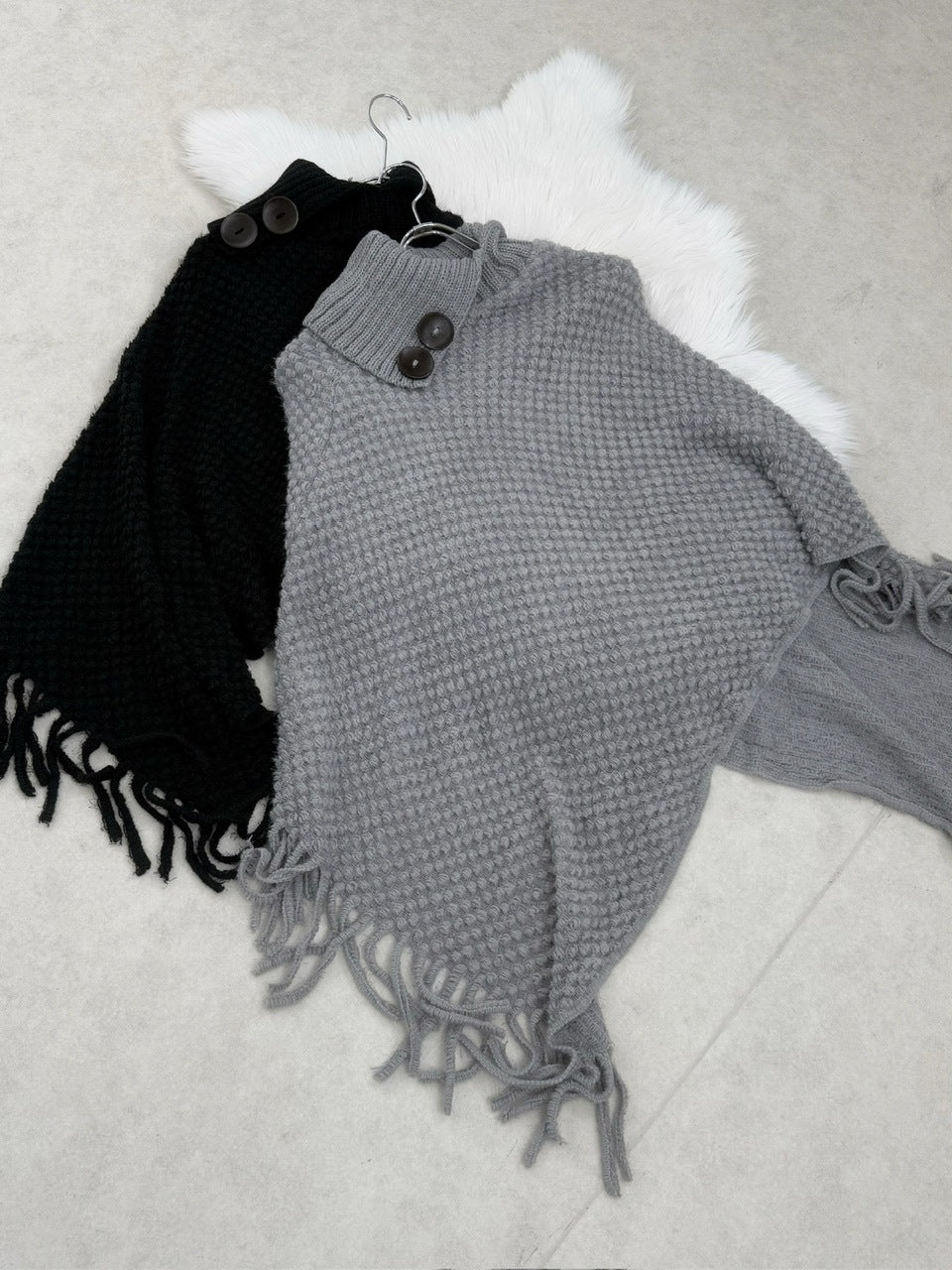 国際配送【Nerd out XU】high neck poncho (2color)