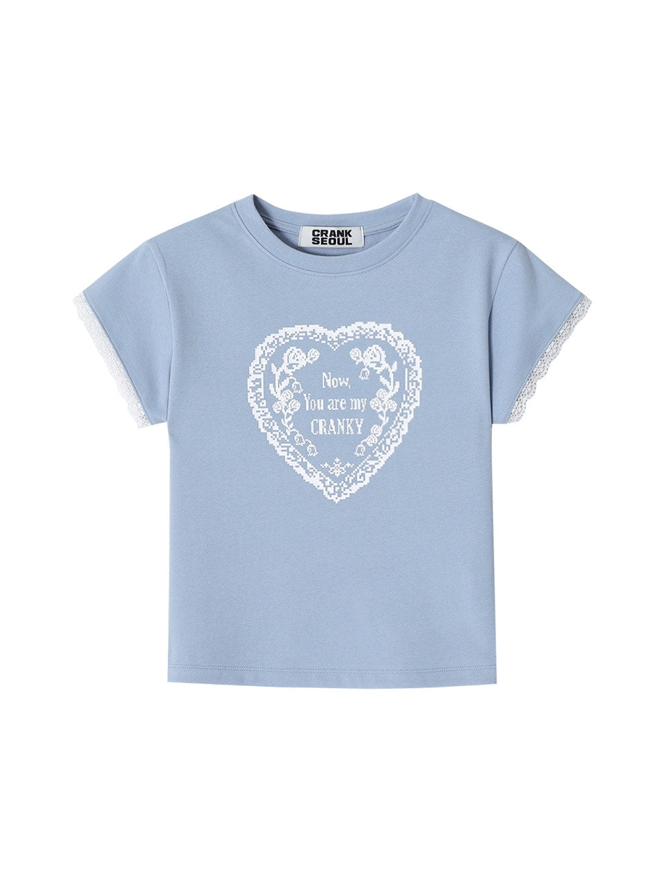 【CRANK】LACE HEART PRINTING TOP