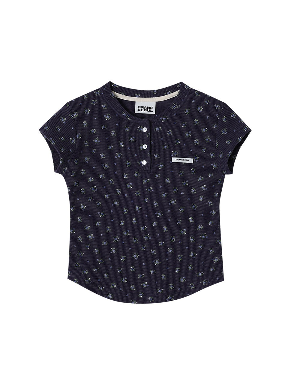 【CRANK】FLOWER HENLEY NECK TOP