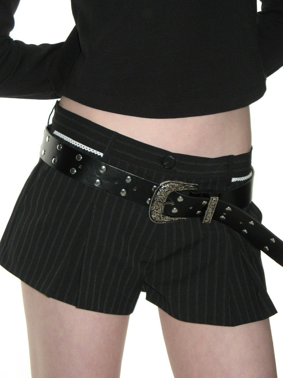 【CRANK】LACE PLEATS MICRO PANTS