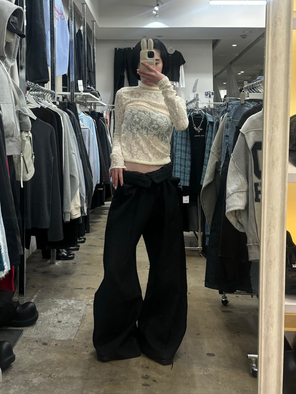 受注制【Chikashitsu +】side design wide slacks (2color)