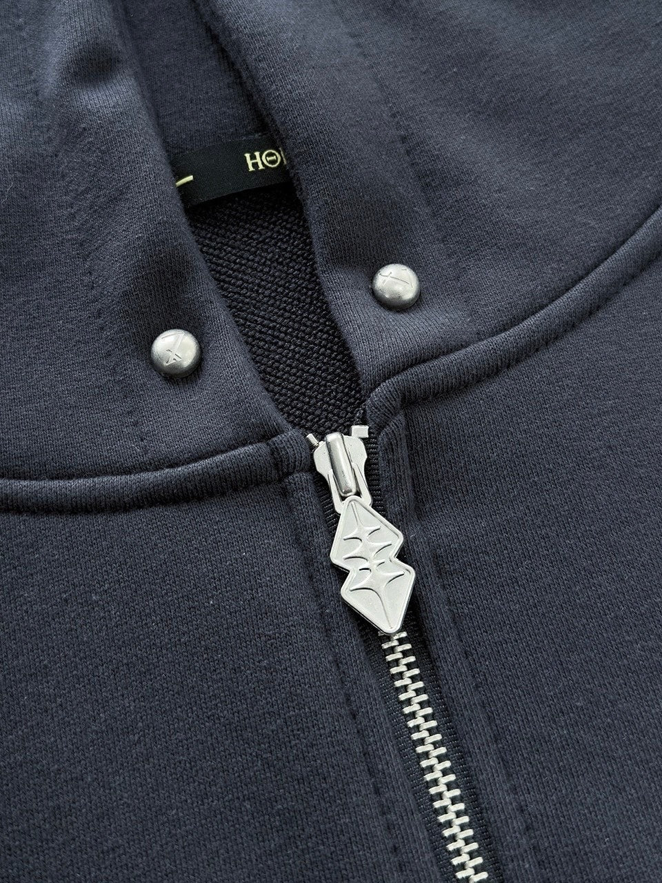 【HOLY NUMBER 7】OVERFIT HIP HOP MOVE CUBIC LETTERING HOODIE ZIP-UP