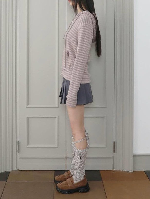 【Uglyshadow】US STRIPED HOOD ZIP UP