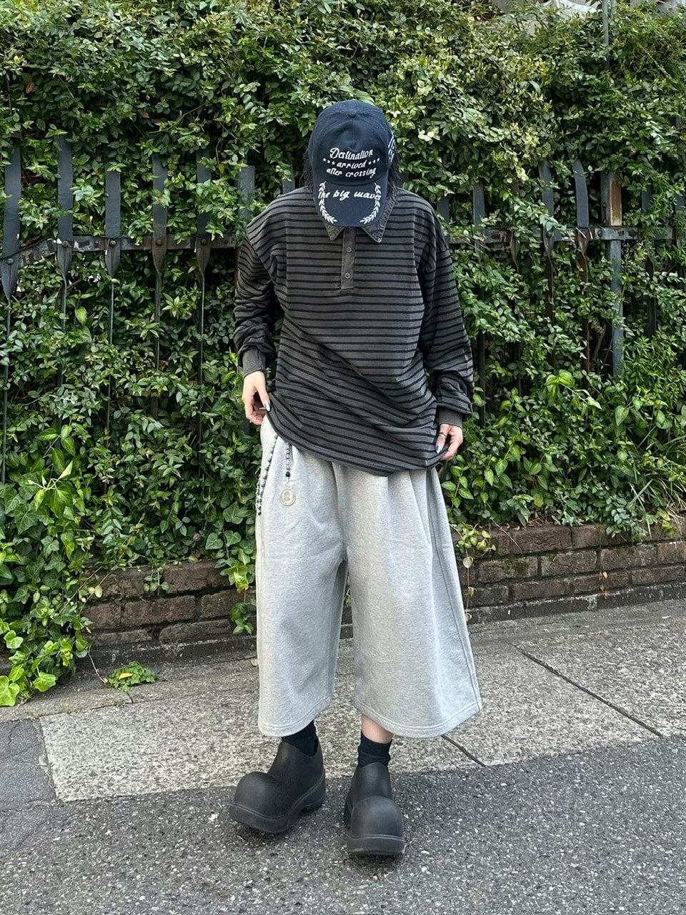 受注制【youll】pigment border polo long tee (2color)