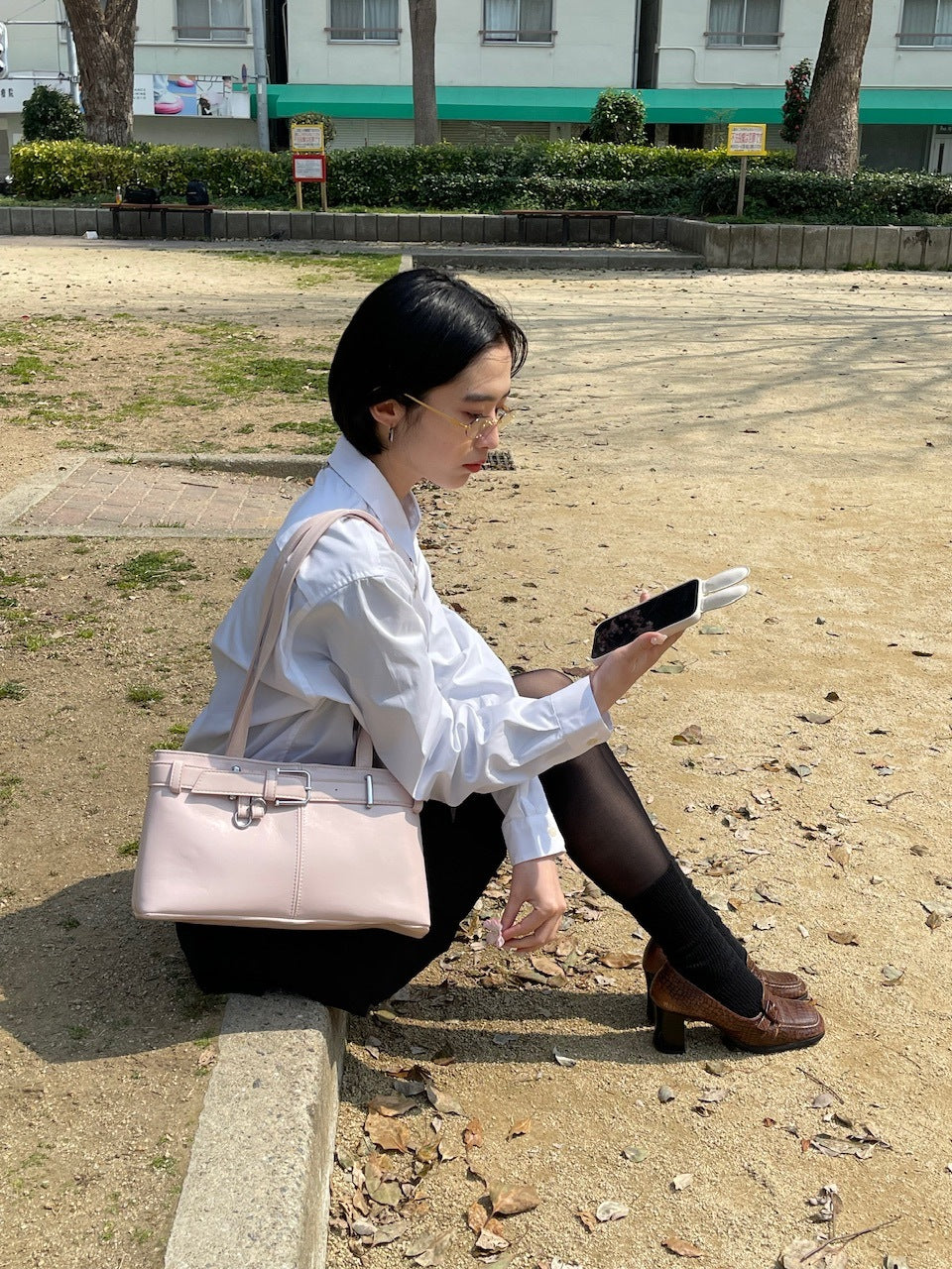 受注制【oaks】leather belt shoulder bag (3color)