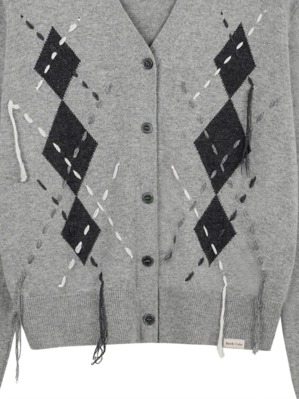 【ROCK CAKE】Argyle Stitch Knit Cardigan