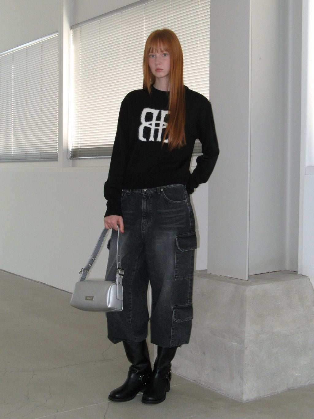 【ROCK CAKE】Square Leather Belt Shoulder Bag