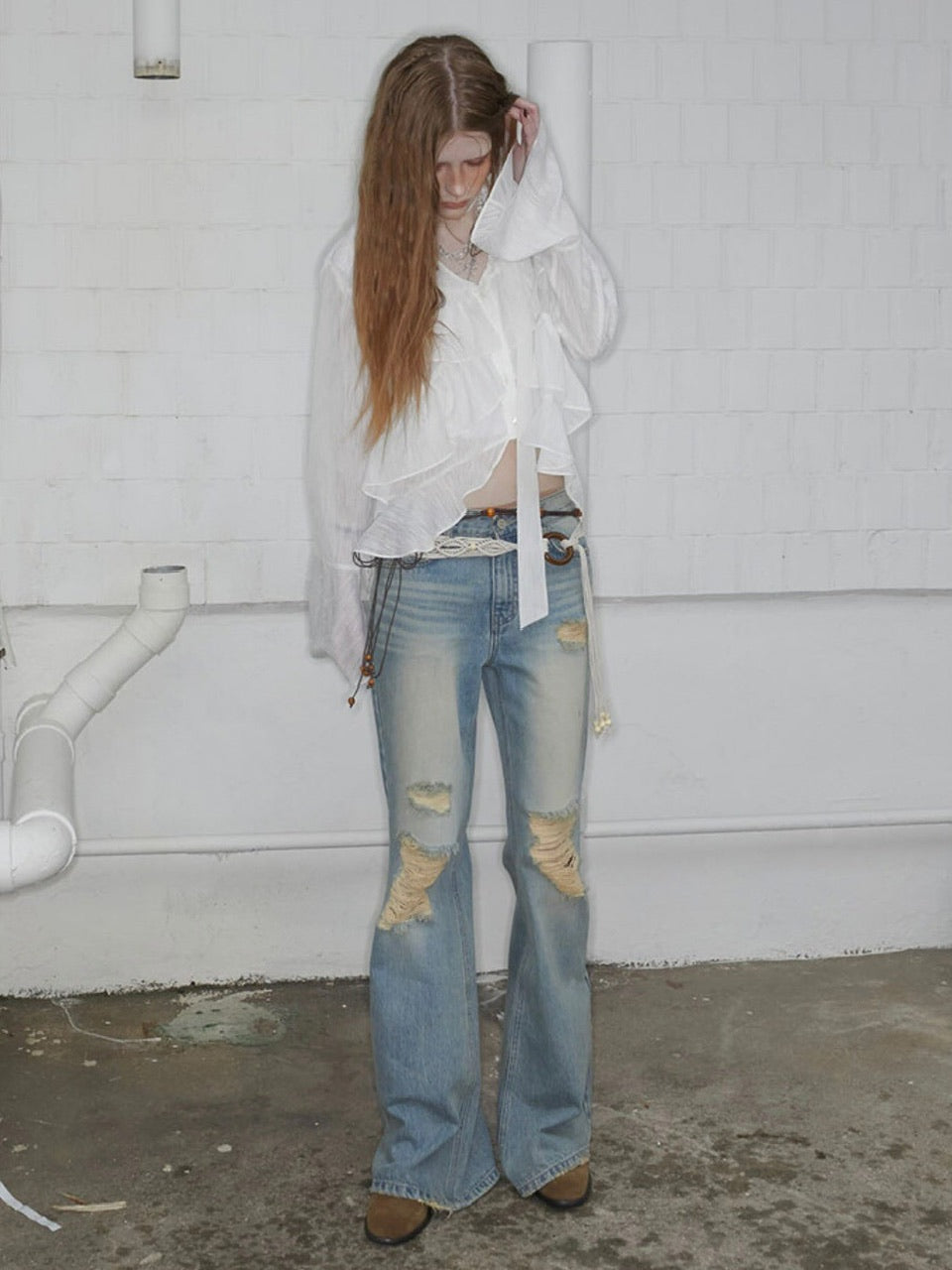 【NOT KNOWING】Bohem Chiffon Blouse