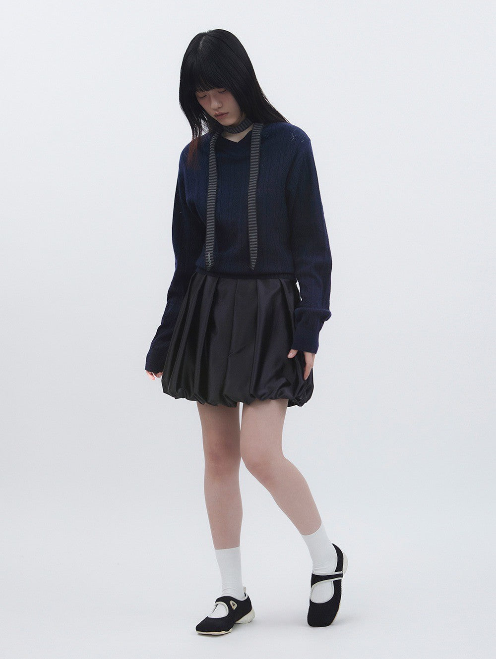 【TUOMIO】SATIN BALLOON SKIRT