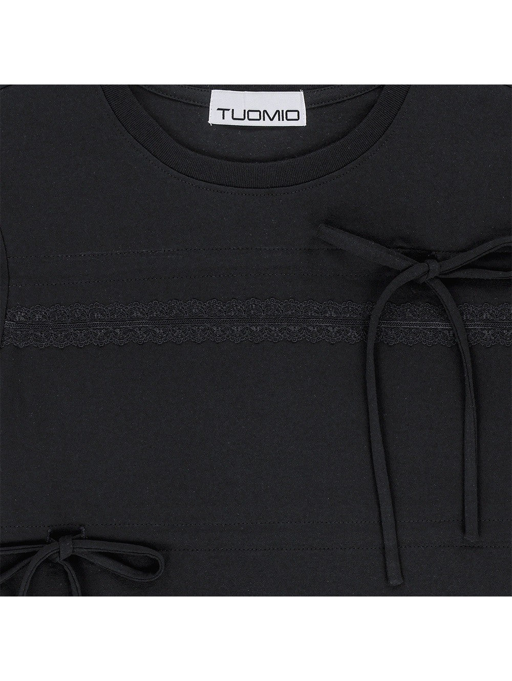 【TUOMIO】RIBBON LAYERED SHORT SLEEVES