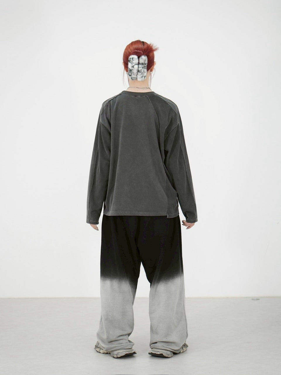 受注制【Chikashitsu +】switching waffle long sleeve (3color)