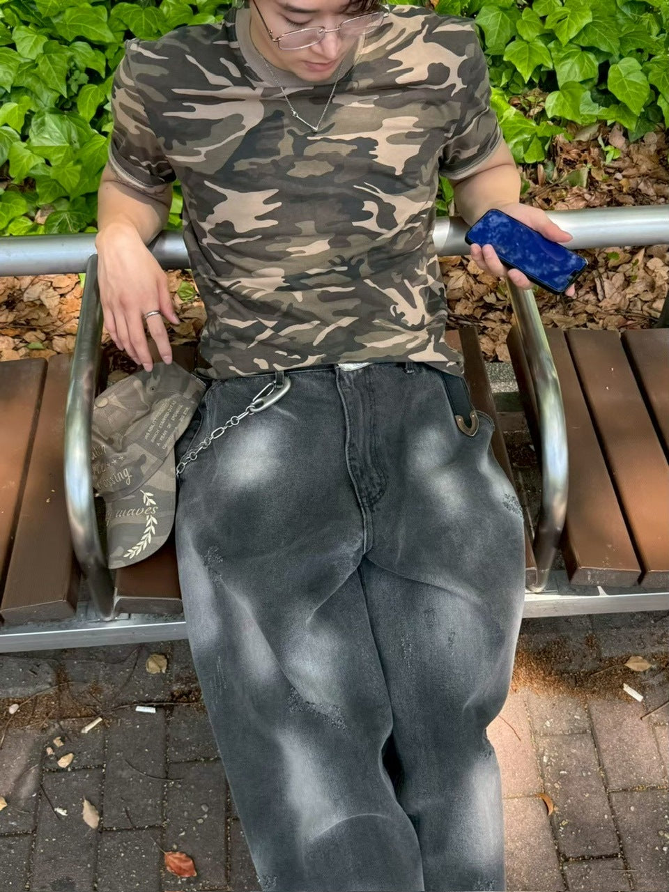 【Chikashitsu +】point wash balloon denim pants (2color) / 【チカシツプラス】ポイントウォッシングバルーンデニムパンツ