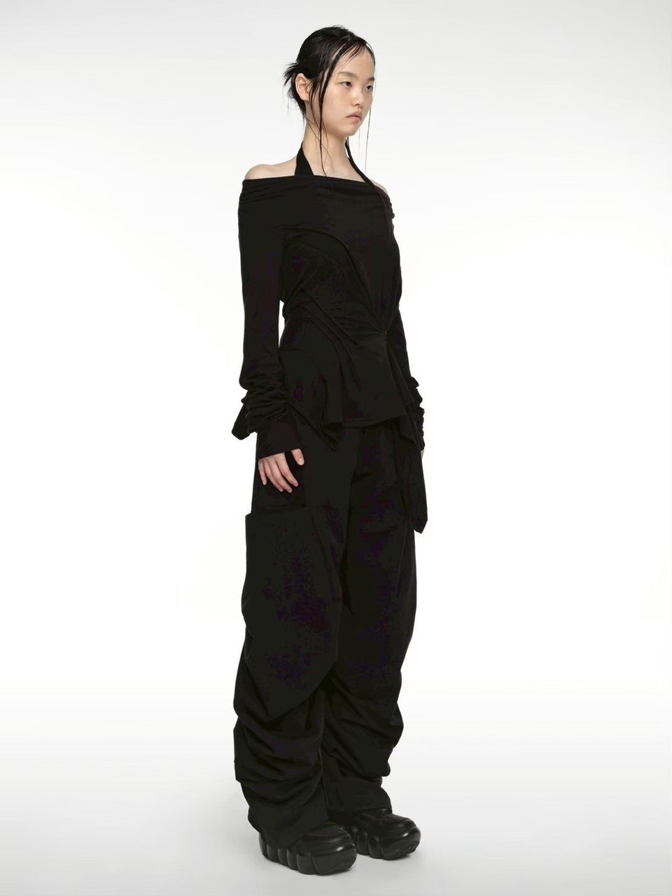 【NACHE】INCLINE DRAPING LONG SLEEVE